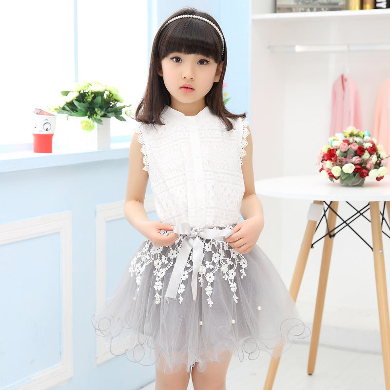 New Hot-selling Girls Fashion Lace Beaded Dress - Amazhona 