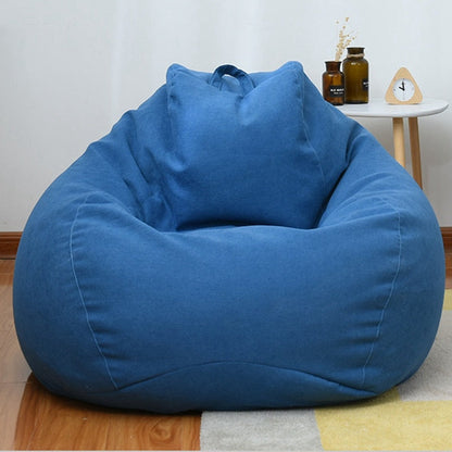 New Large Small Lazy Sofas Cover Chairs without Filler Linen Cloth Lounger Seat Bean Bag Pouf Puff Couch Tatami Living Room - Amazhona 