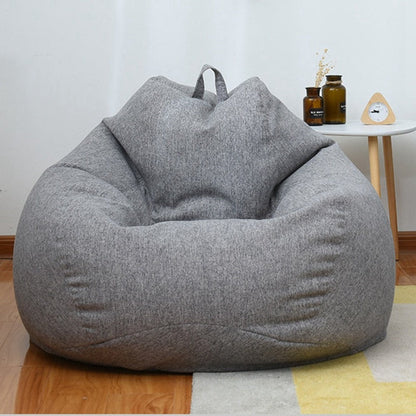 New Large Small Lazy Sofas Cover Chairs without Filler Linen Cloth Lounger Seat Bean Bag Pouf Puff Couch Tatami Living Room - Amazhona 