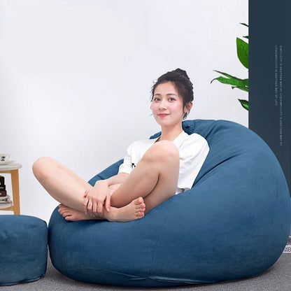 New Large Small Lazy Sofas Cover Chairs without Filler Linen Cloth Lounger Seat Bean Bag Pouf Puff Couch Tatami Living Room - Amazhona 