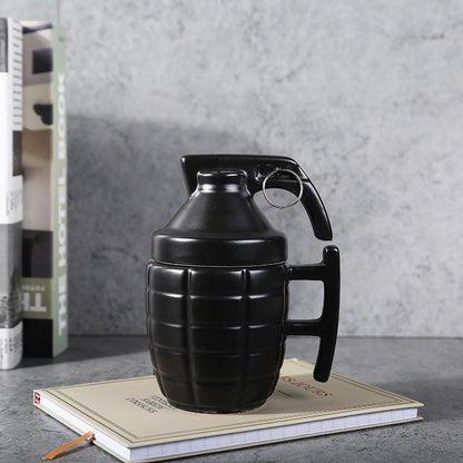 New Style Grenade Ceramic Mug With Lid Military Grenade Weapon Shape Coffee Mug - Amazhona 