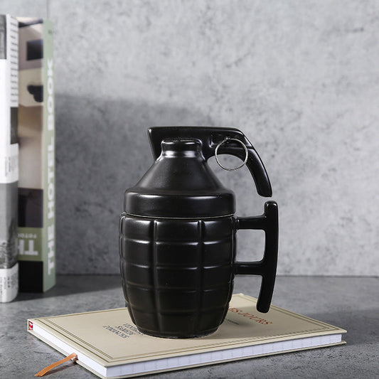 New Style Grenade Ceramic Mug With Lid Military Grenade Weapon Shape Coffee Mug - Amazhona 