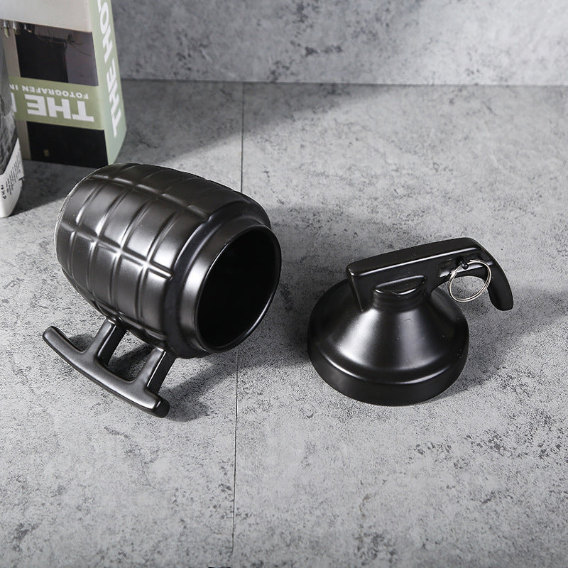 New Style Grenade Ceramic Mug With Lid Military Grenade Weapon Shape Coffee Mug - Amazhona 