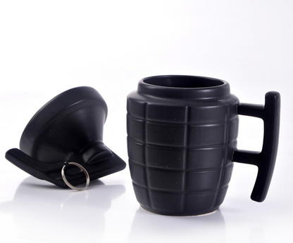 New Style Grenade Ceramic Mug With Lid Military Grenade Weapon Shape Coffee Mug - Amazhona 