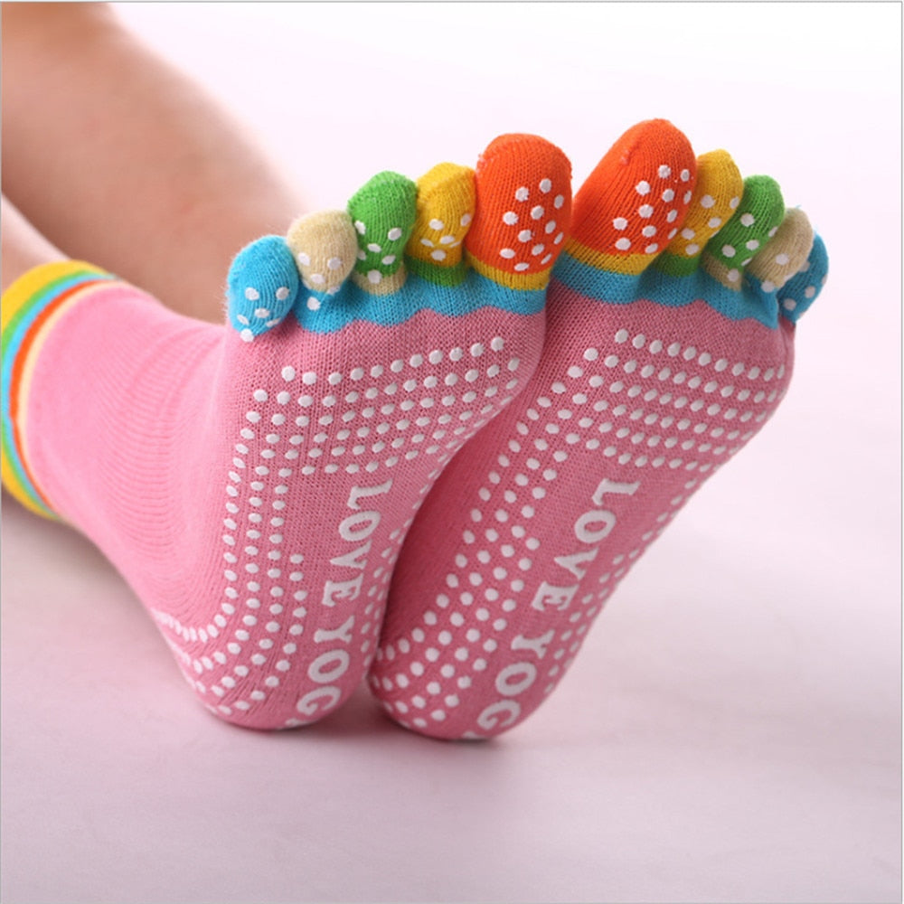 New Style Yoga Socks Cute and Fun Non-Slip Ladies Socks Harajuku Ing Five-finger Socks - Amazhona 