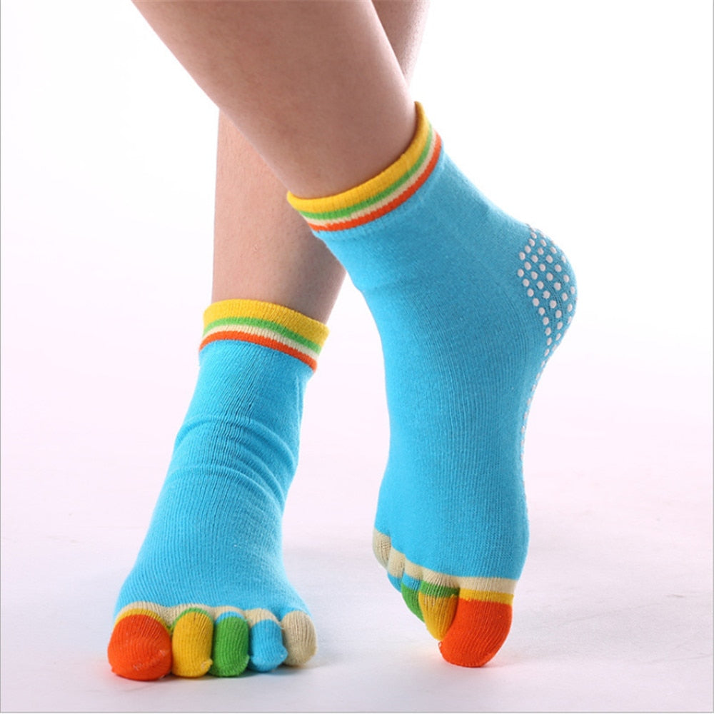 New Style Yoga Socks Cute and Fun Non-Slip Ladies Socks Harajuku Ing Five-finger Socks - Amazhona 