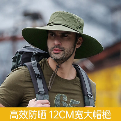 New Sun Protection Fishing Hat Summer Breathable Mesh Camping Hiking Caps Anti-UV Sun Hat Mountaineering Caps Men's Panama Hat - Amazhona 