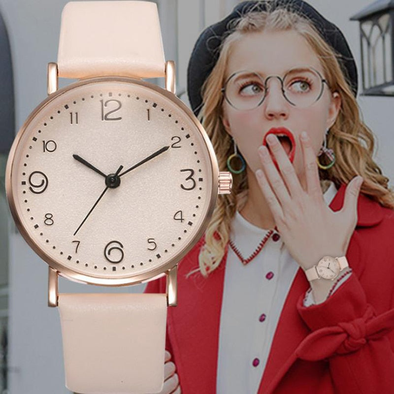 New Women Watch Luxury Brand Casual Exquisite Leather Belt Watches With Fashionable Simple Style Quartz WristWatch Reloj Mujer - Amazhona 