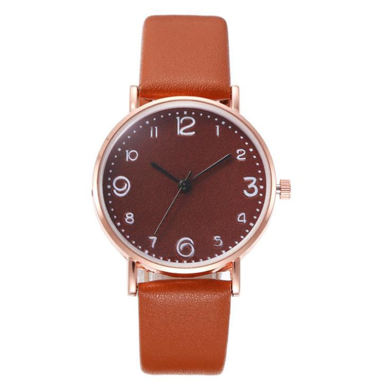 New Women Watch Luxury Brand Casual Exquisite Leather Belt Watches With Fashionable Simple Style Quartz WristWatch Reloj Mujer - Amazhona 