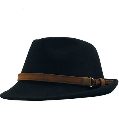 New Wool Women Men Fedora Hat For Winter Autumn Elegant Lady Gangster Trilby Felt Homburg Church Jazz Hat 55-58CM adjustable - Amazhona 