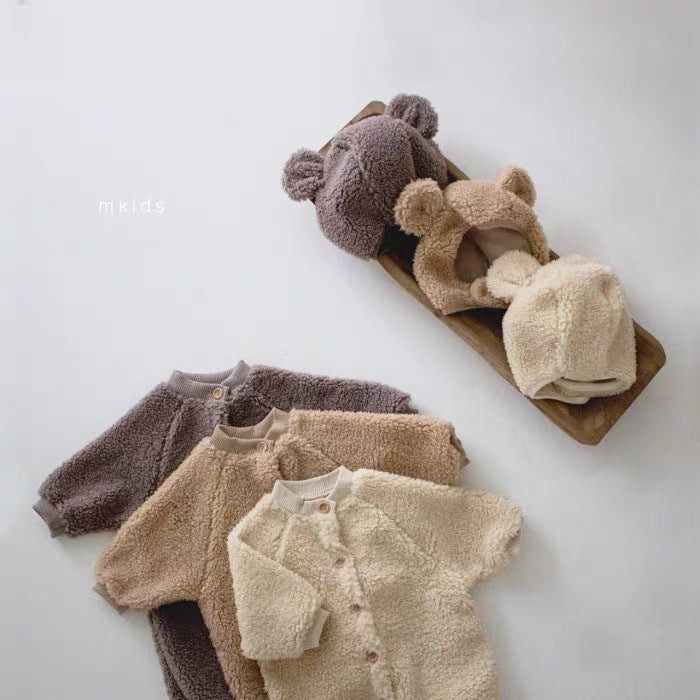 New baby button Plush creeper for autumn and winter - Amazhona 