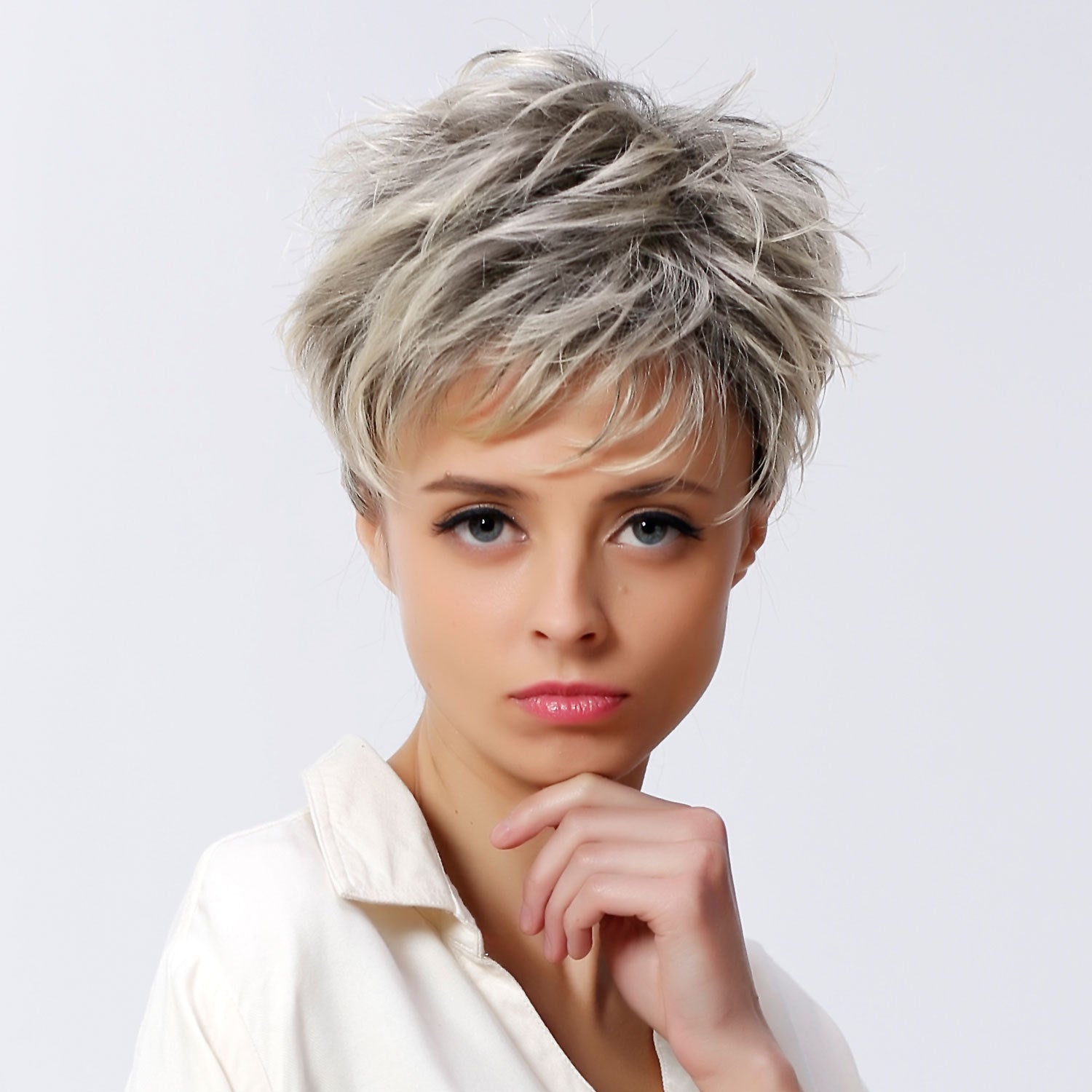 New short hair flower white hair set - Amazhona 