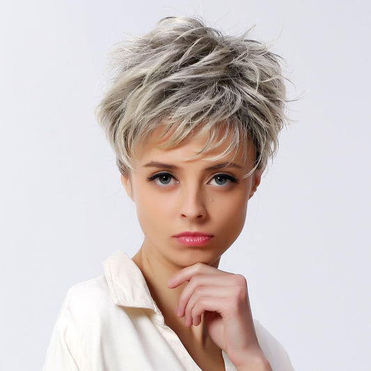 New short hair flower white hair set - Amazhona 