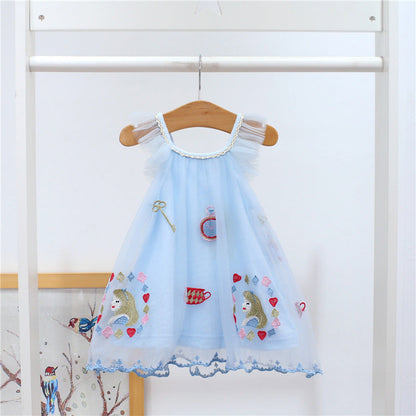 Newbornx Infantx Babyx Girlsx Dressx Cutex Lacex Toddlerx Kidsx Clothingx A-linex Princessx Embroideryx Summerx Dressx 0-2Tx - Amazhona 