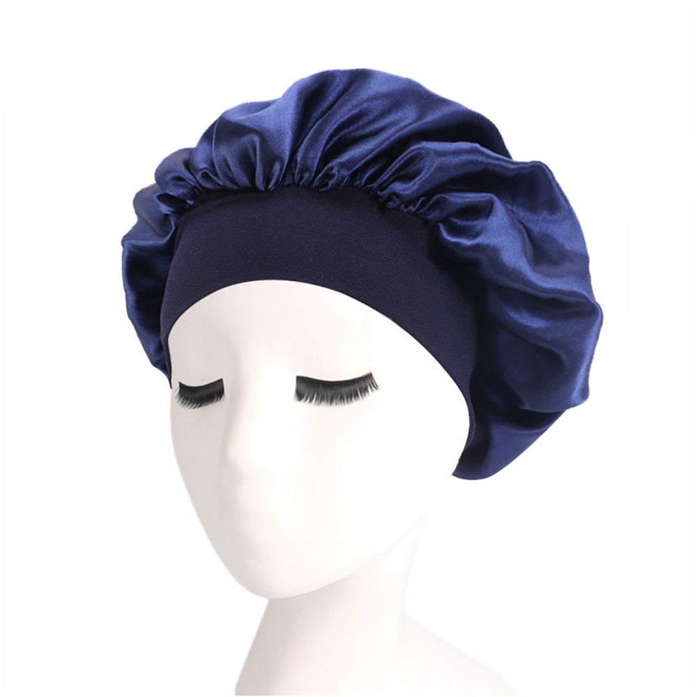 Newly Women's Satin Solid Sleeping Hat Night Sleep Cap Hair Care Bonnet Nightcap For Women Men Unisex Cap bonnet de nuit - Amazhona 