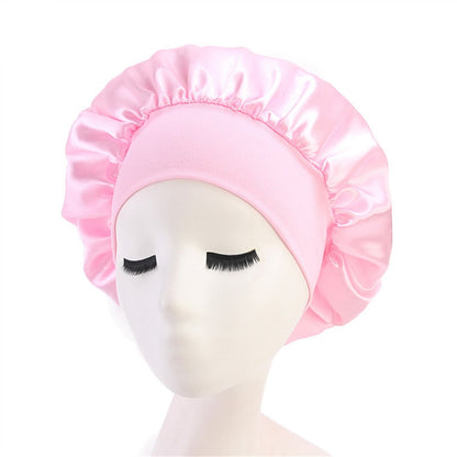 Newly Women's Satin Solid Sleeping Hat Night Sleep Cap Hair Care Bonnet Nightcap For Women Men Unisex Cap bonnet de nuit - Amazhona 