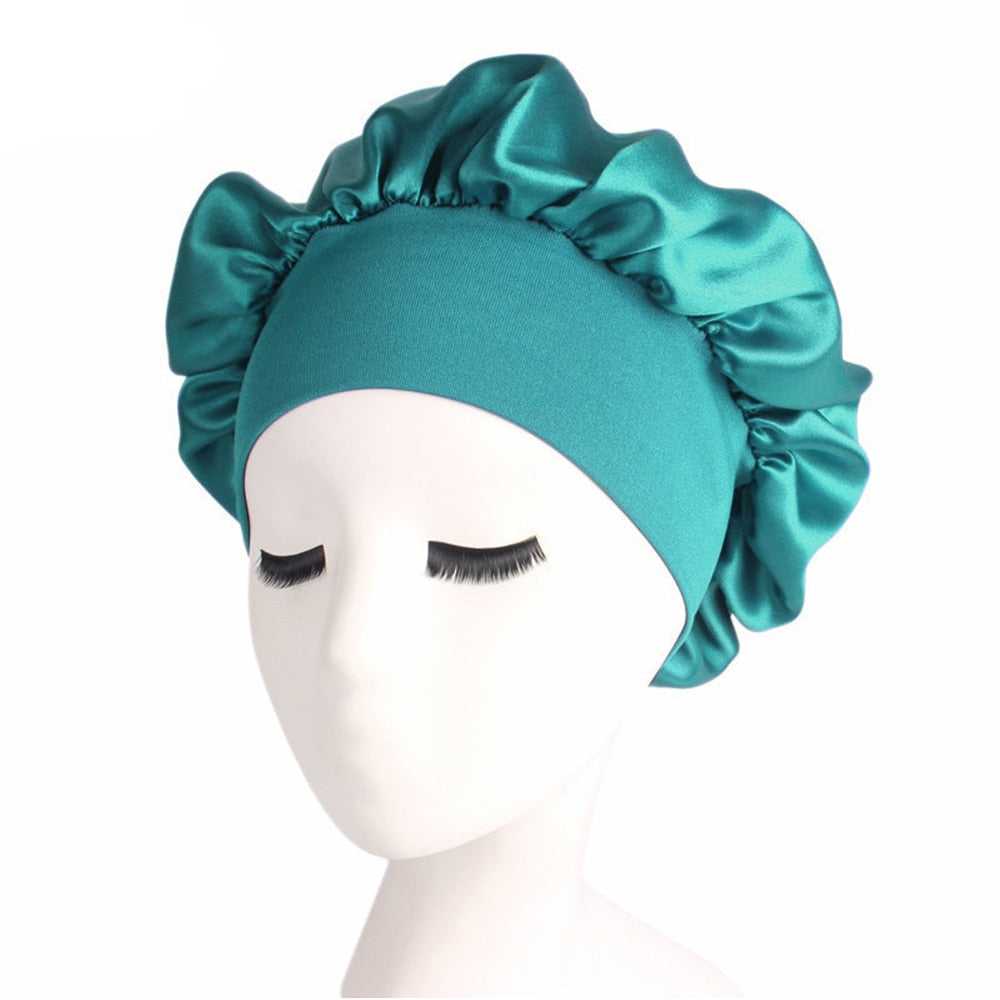 Newly Women's Satin Solid Sleeping Hat Night Sleep Cap Hair Care Bonnet Nightcap For Women Men Unisex Cap bonnet de nuit - Amazhona 