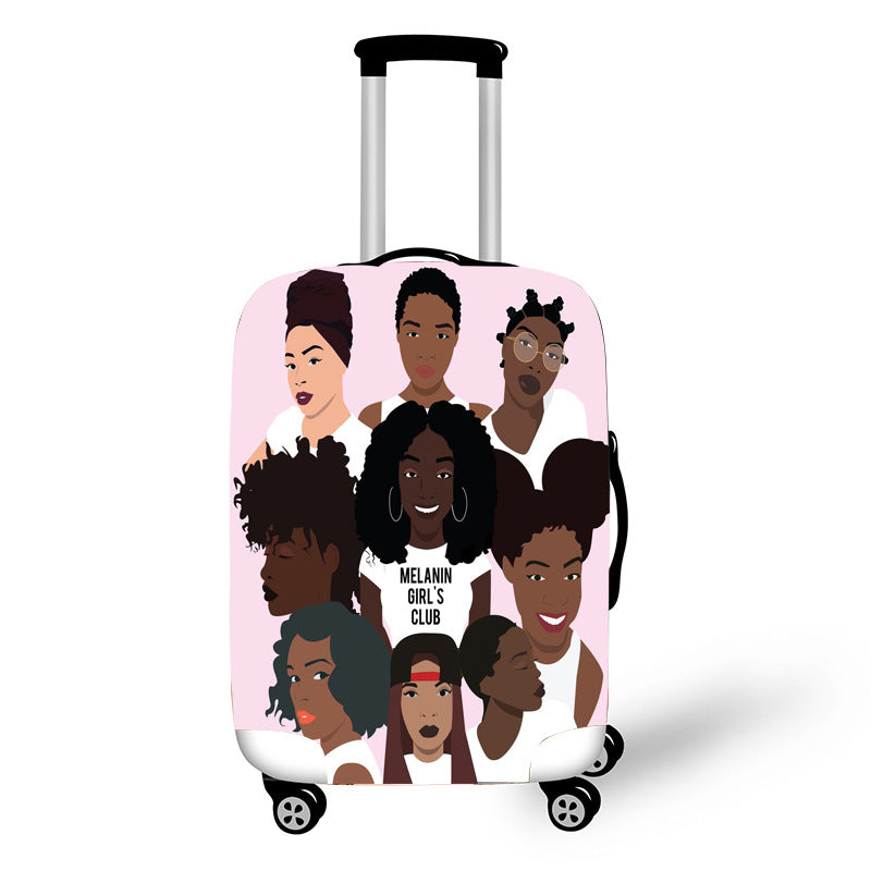 Nopersonality African Art Girl Travel Accessories Luggage Cover Suitcase Protection Baggage Dust Cover Stretch Fabrics 18-30inch - Amazhona 