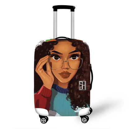 Nopersonality African Art Girl Travel Accessories Luggage Cover Suitcase Protection Baggage Dust Cover Stretch Fabrics 18-30inch - Amazhona 