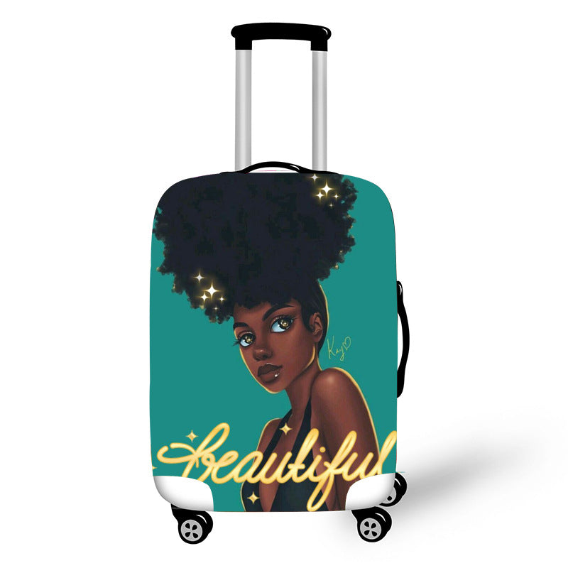 Nopersonality African Art Girl Travel Accessories Luggage Cover Suitcase Protection Baggage Dust Cover Stretch Fabrics 18-30inch - Amazhona 