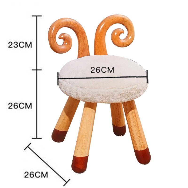 Nordic Creative Ins Children's Solid Wood Stool Cartoon Kindergarten Table and Chair Stool Baby Chair for School Home Kids Chair - Amazhona 