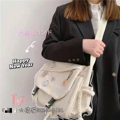 Nylon Handbags Shoulder Bag Large Capacity Crossbody Bags for Teenager Girls Men Harajuku Messenger Bag Student School Bags Sac - Amazhona 