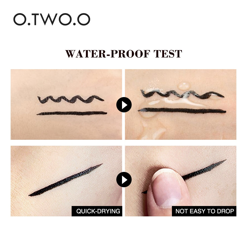 O.TWO.O Eyeliner Stamp Black Liquid Eyeliner Pen Waterproof Fast Dry Double-ended Eye Liner Pencil Make-up for Women Cosmetics - Amazhona 