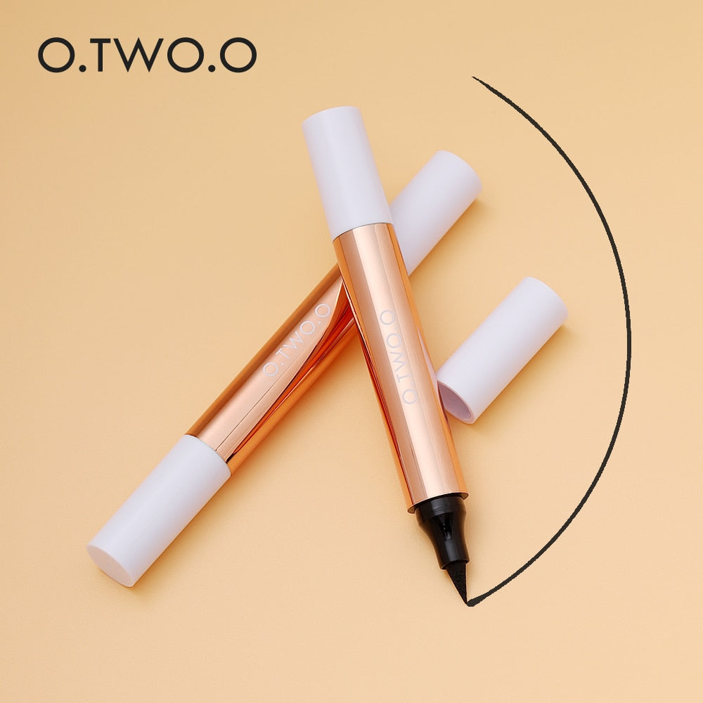 O.TWO.O Eyeliner Stamp Black Liquid Eyeliner Pen Waterproof Fast Dry Double-ended Eye Liner Pencil Make-up for Women Cosmetics - Amazhona 