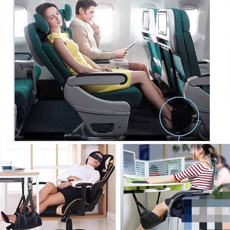 Office seat Travel Airplane Footrest Hammock Made with Premium Memory Foam Foot Resting Hammock for Travel Office Leg Hammock - Amazhona 