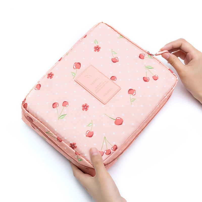 Outdoor Girl Cosmetic Bag Makeup Bag Women Toiletries Organizer Waterproof Female Storage Make up Cases - Amazhona 