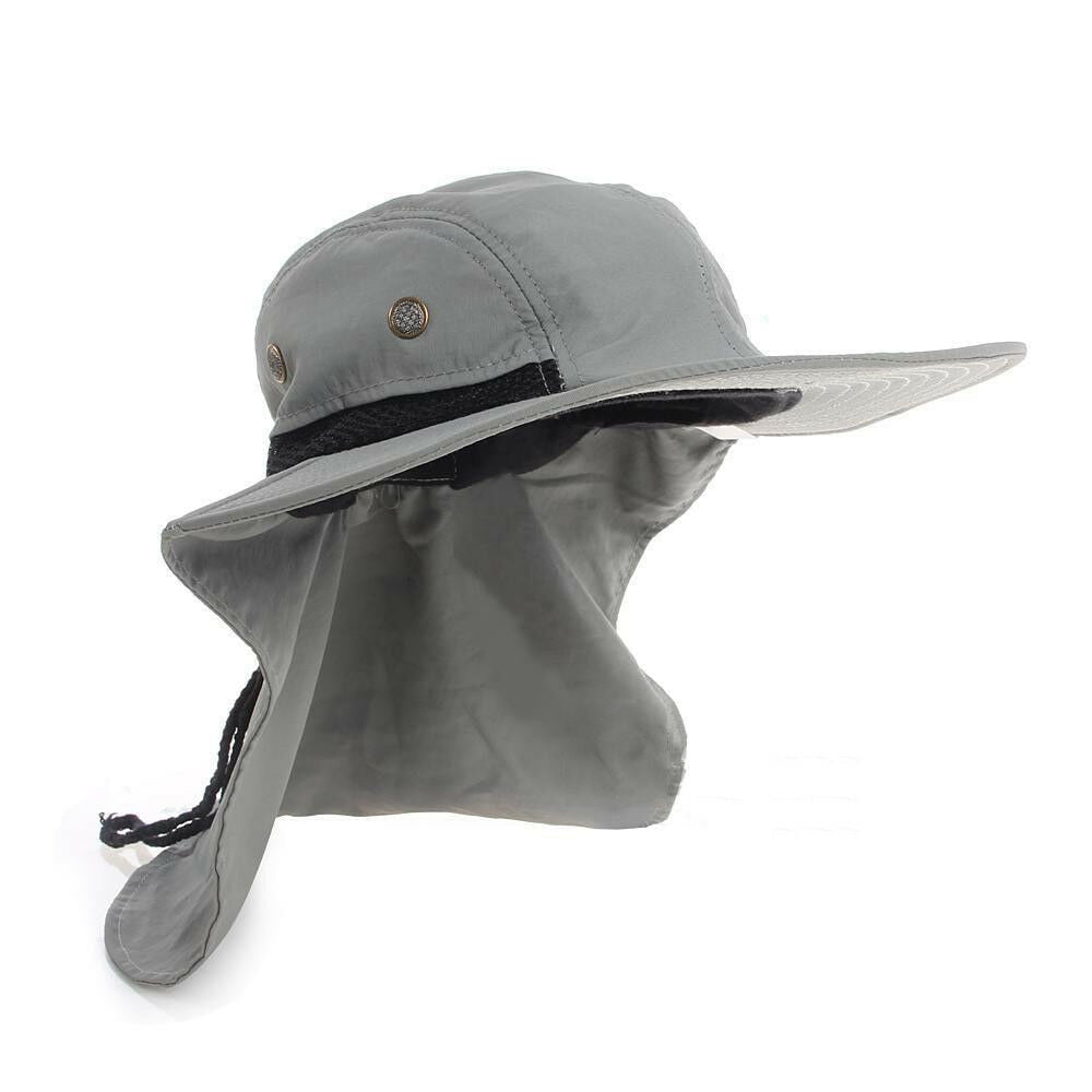 Outdoor Unisex Sun Protect Caps Bucket Hat Solid Casual Brim Sun Block Quick Drying Fishing Climbing Hat UV Protection Face Neck - Amazhona 