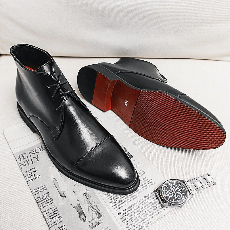 Oxfords Men Shoes Red Sole Fashion Business Casual Party Banquet Daily Retro Carved Lace-up Brogue Dress Shoes - Amazhona 