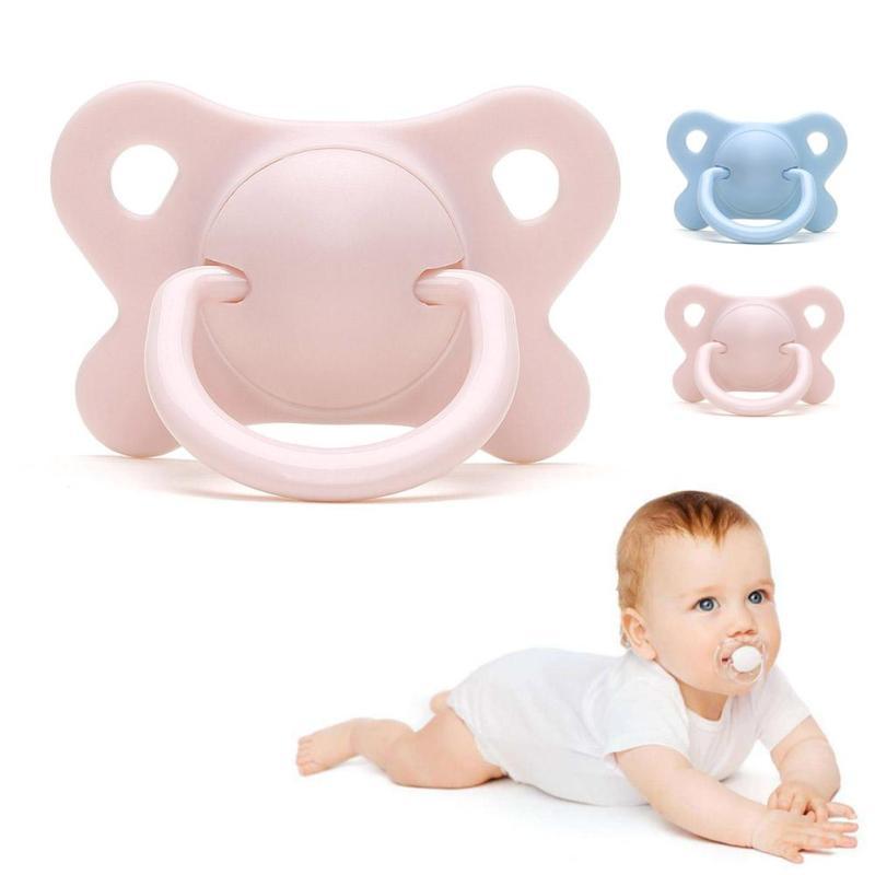 Pacifier Sleeping Baby Pacifier Newborn Silicone Pacifier Super Soft Flat Head - Amazhona 