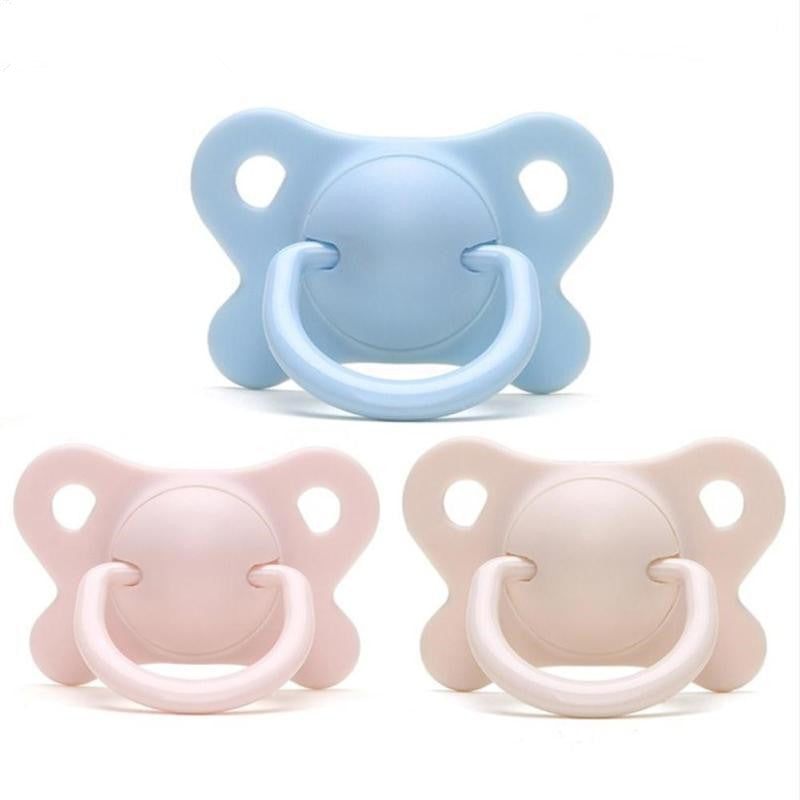 Pacifier Sleeping Baby Pacifier Newborn Silicone Pacifier Super Soft Flat Head - Amazhona 