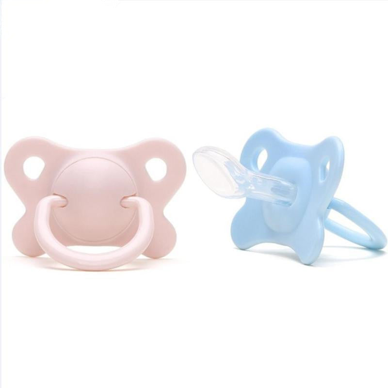 Pacifier Sleeping Baby Pacifier Newborn Silicone Pacifier Super Soft Flat Head - Amazhona 