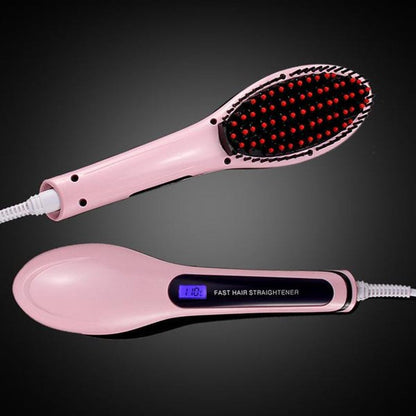 Paddle Brush Hair Straightener - Amazhona 