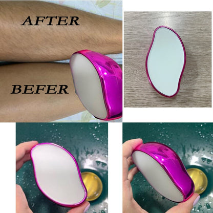 Painless Physical Hair Removal Crystal Hair Erase Safe Easy Cleaning Reusable Body Beauty Hair Depilation Glass Shaver - Amazhona 