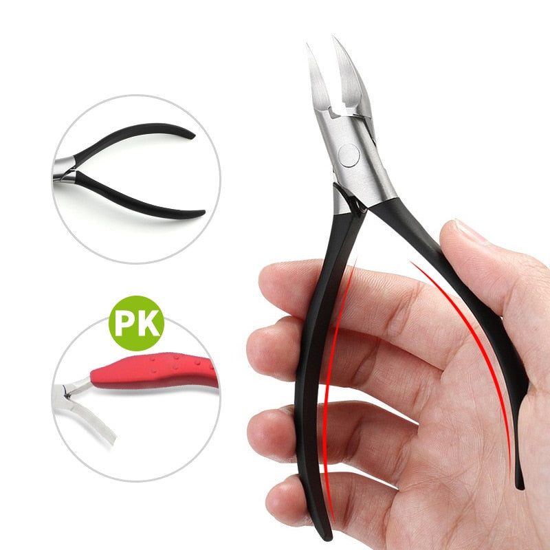 Paronychia Improved Stainless steel nail clippers trimmer Ingrown pedicure care professional Cutter nipper tools feet toenail - Amazhona 