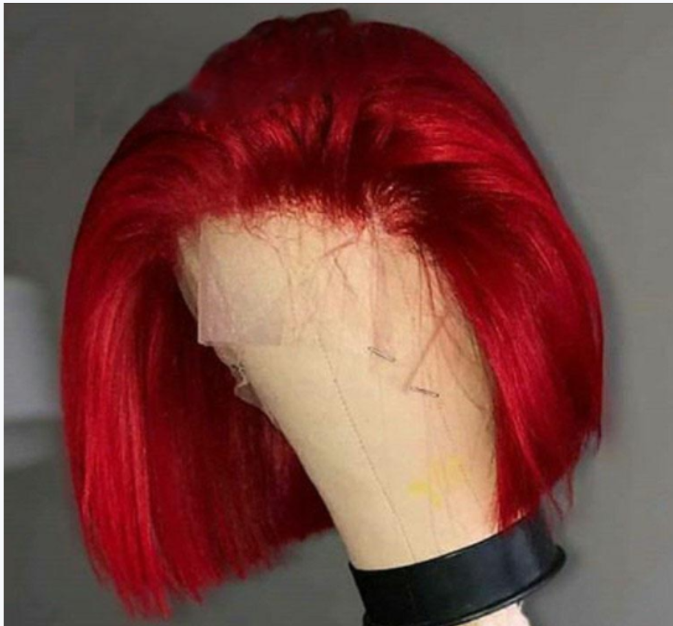 Partially Divided Big Red BOB Short Hair - Amazhona 