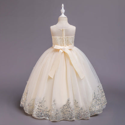 Party 3D Lace Flower Girl Wedding Dress - Amazhona 