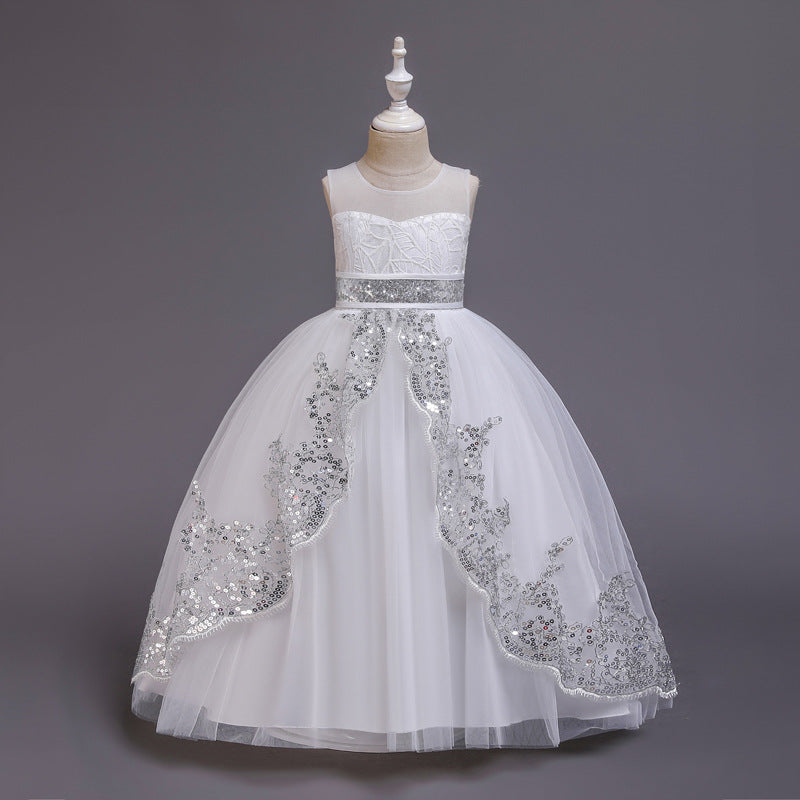 Party 3D Lace Flower Girl Wedding Dress - Amazhona 