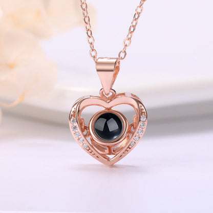 Pendant Necklace For Women Girls Love Memory Heart Necklace Valentine's Day Gift - Amazhona 