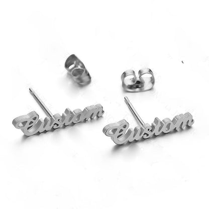 Personalization Customize Cute Alloy Earrings With Name - Amazhona 