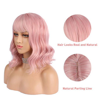 Pink Qi Liu Haizhong Long Curly Hair - Amazhona 