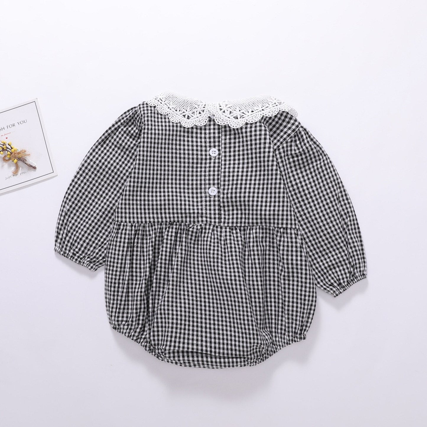 Plaid baby long sleeve Romper - Amazhona 