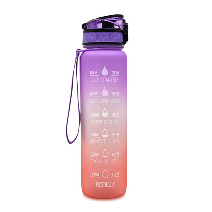 Plastic bottle frosted gradient bouncing cup water bottle sports bottle space cup travel cup - Amazhona 