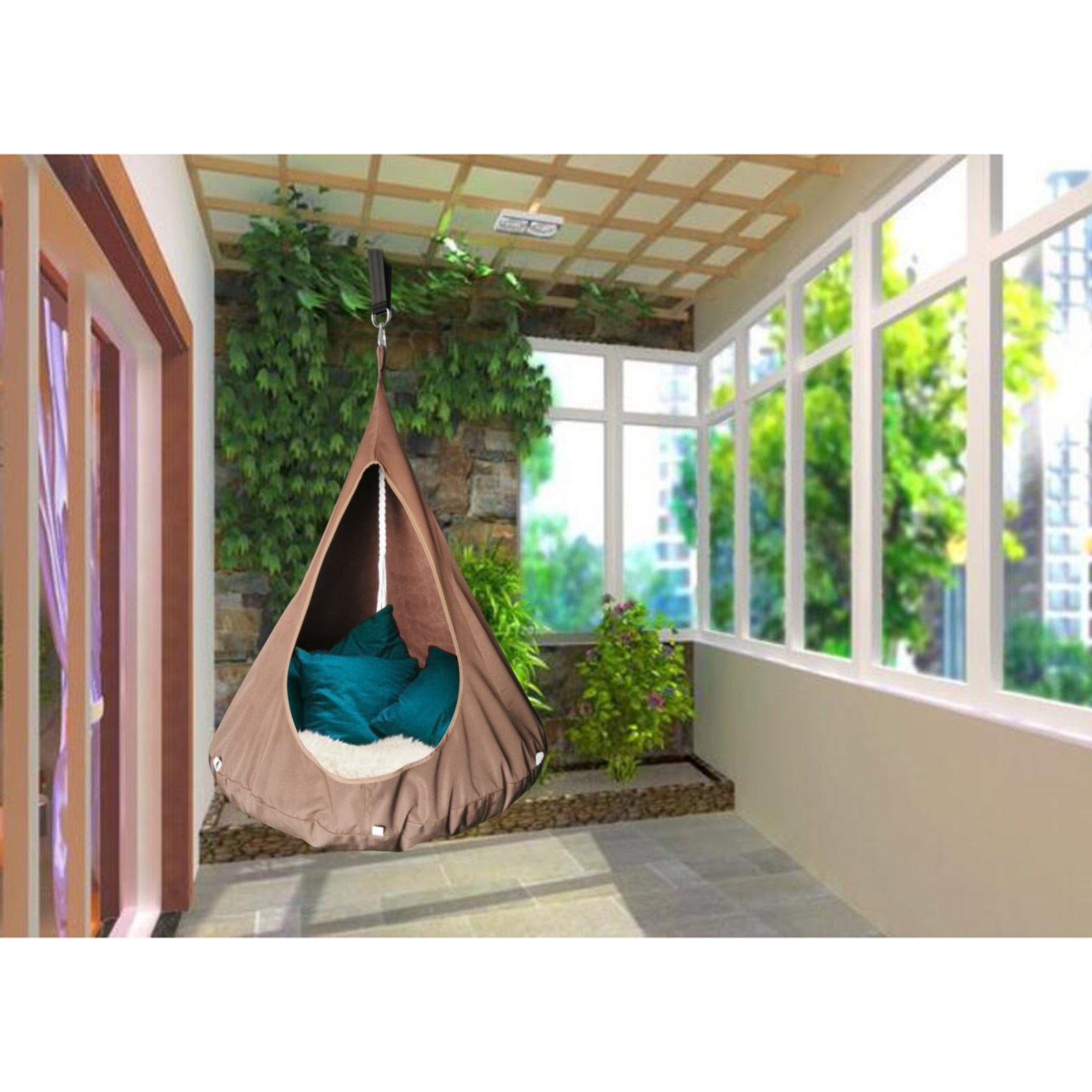 Portable Flying Saucer Hammock Chair Couch Kids Garden Patio Tree Swing - Amazhona 