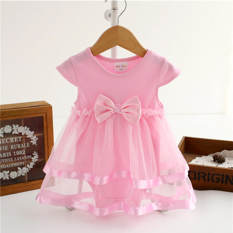 Princess Dress Baby Girl Long Sleeved Cotton Triangle Romper Summer Dress One Piece Dress - Amazhona 