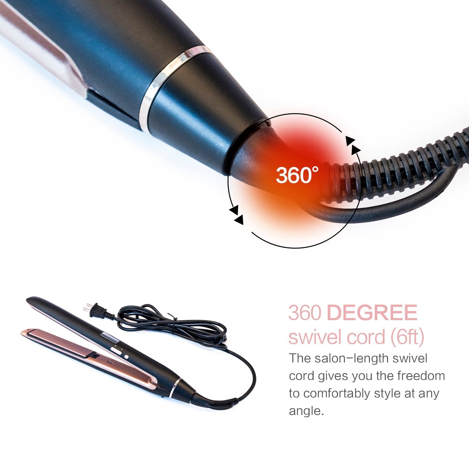 Professional Hair Straightener 2in1 Flat Iron Curling Straight Hair Fast Ceramic Heating - Amazhona 