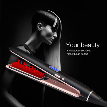 Professional Hair Straightener 2in1 Flat Iron Curling Straight Hair Fast Ceramic Heating - Amazhona 